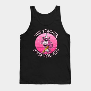 This Teacher Loves Unicorns School Unicorn Tank Top